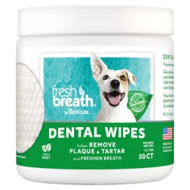 15% OFF (BBD Feb 2025): Tropiclean Fresh Breath Dog Dental Wipes 50pcs