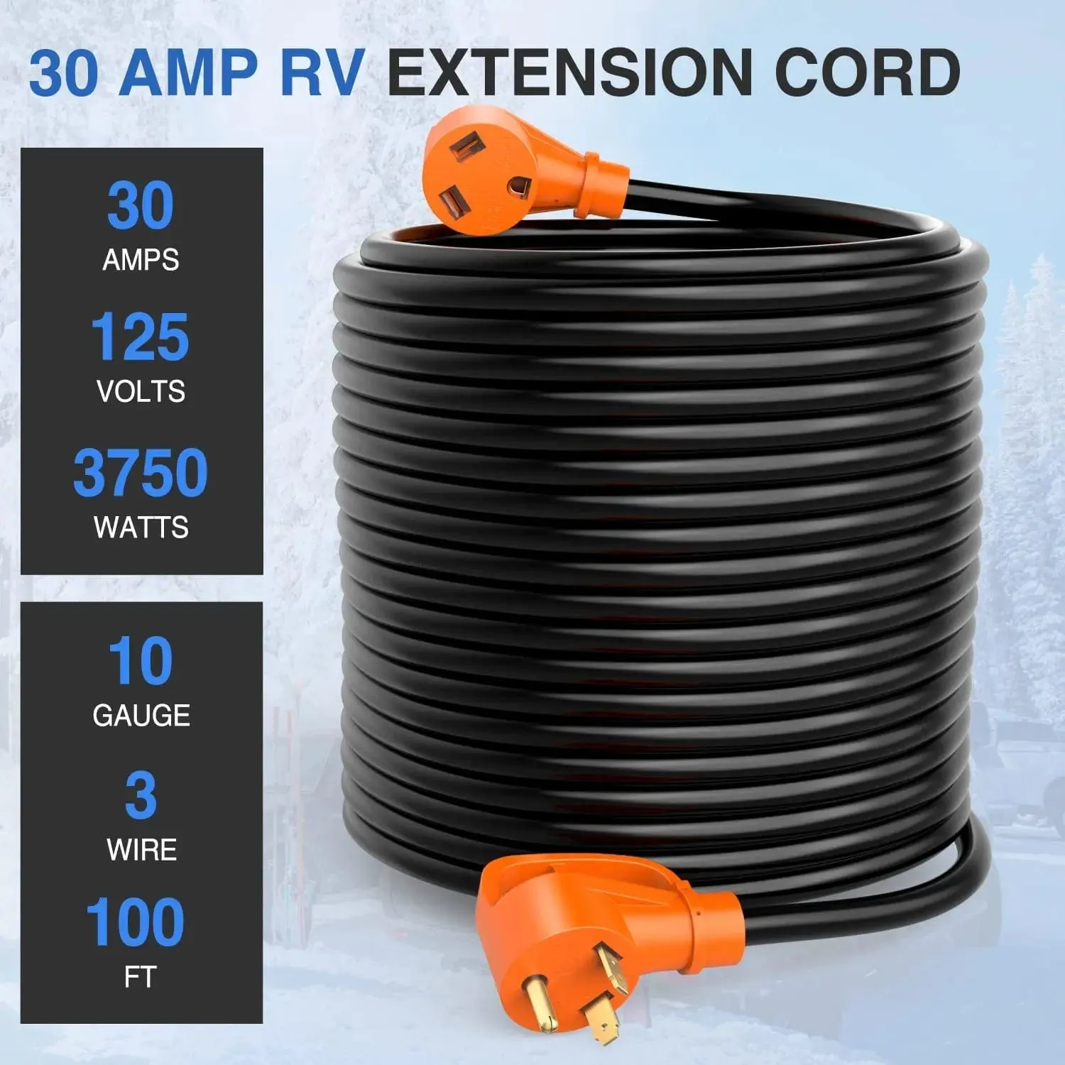 30Amp RV 100FT Extension Cord Drag Tool