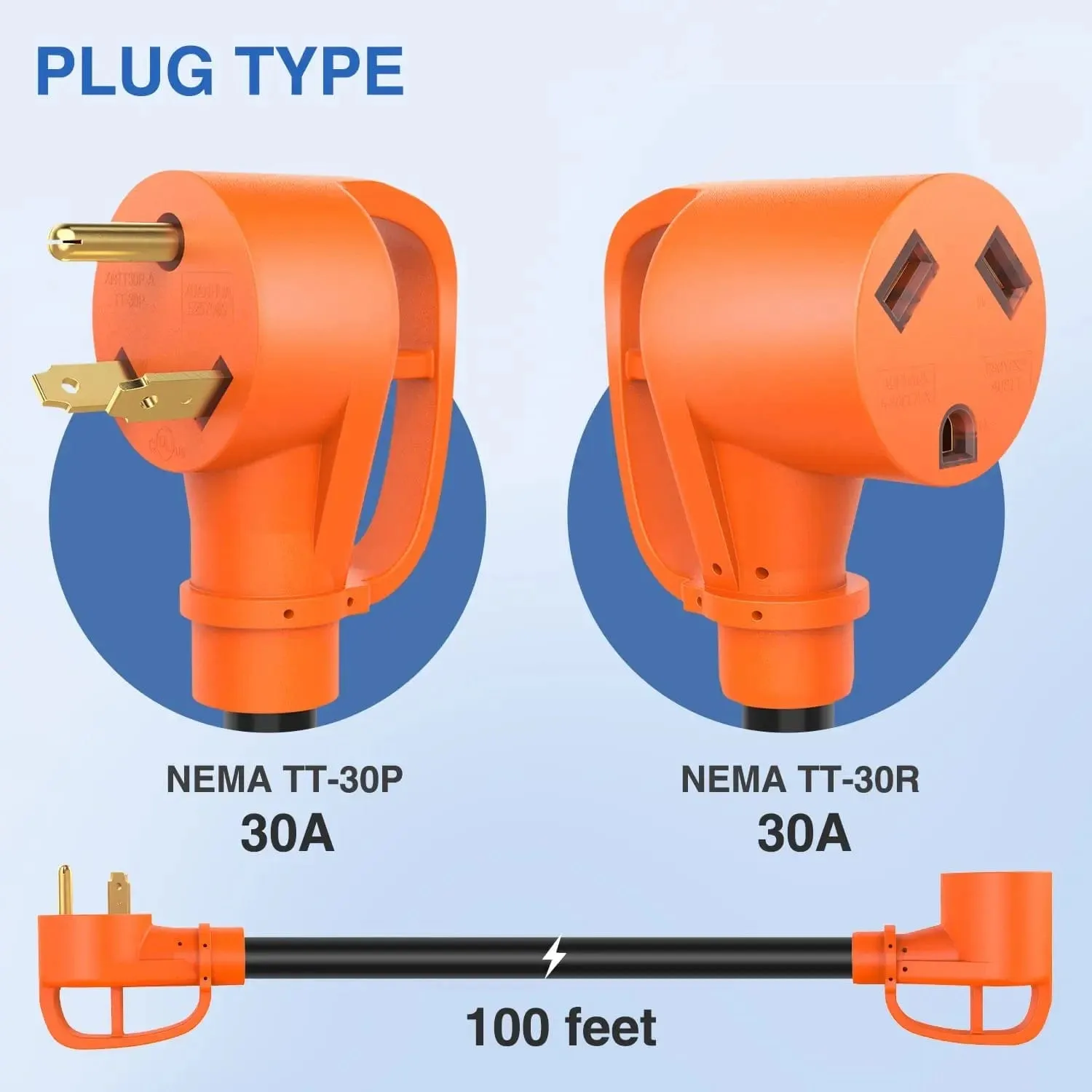 30Amp RV 100FT Extension Cord Drag Tool