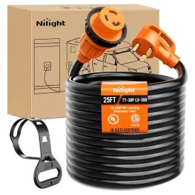 30Amp RV 25FT Locking Extension Cord Drag Tool