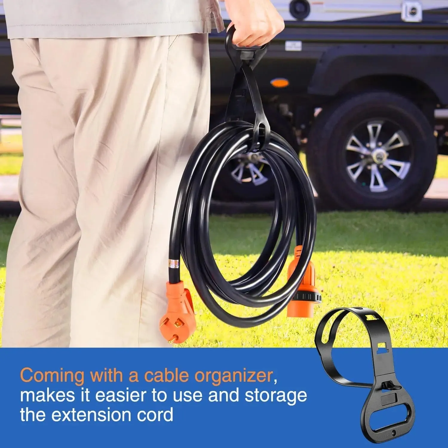 30Amp RV 25FT Locking Extension Cord Drag Tool