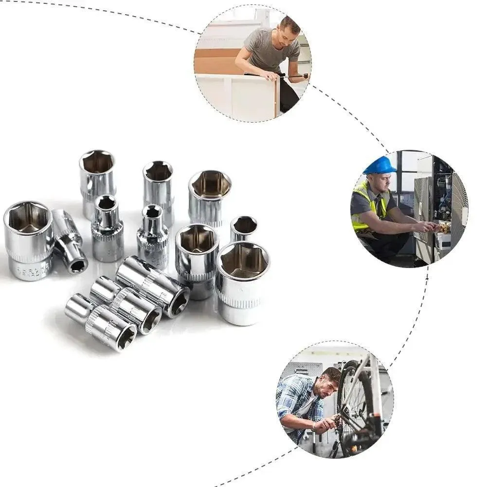 46Pcs Socket Wrench Set, CR-V Steel, High Torque, Quick-Release Ratchet, Versatile Automotive & Household Tools