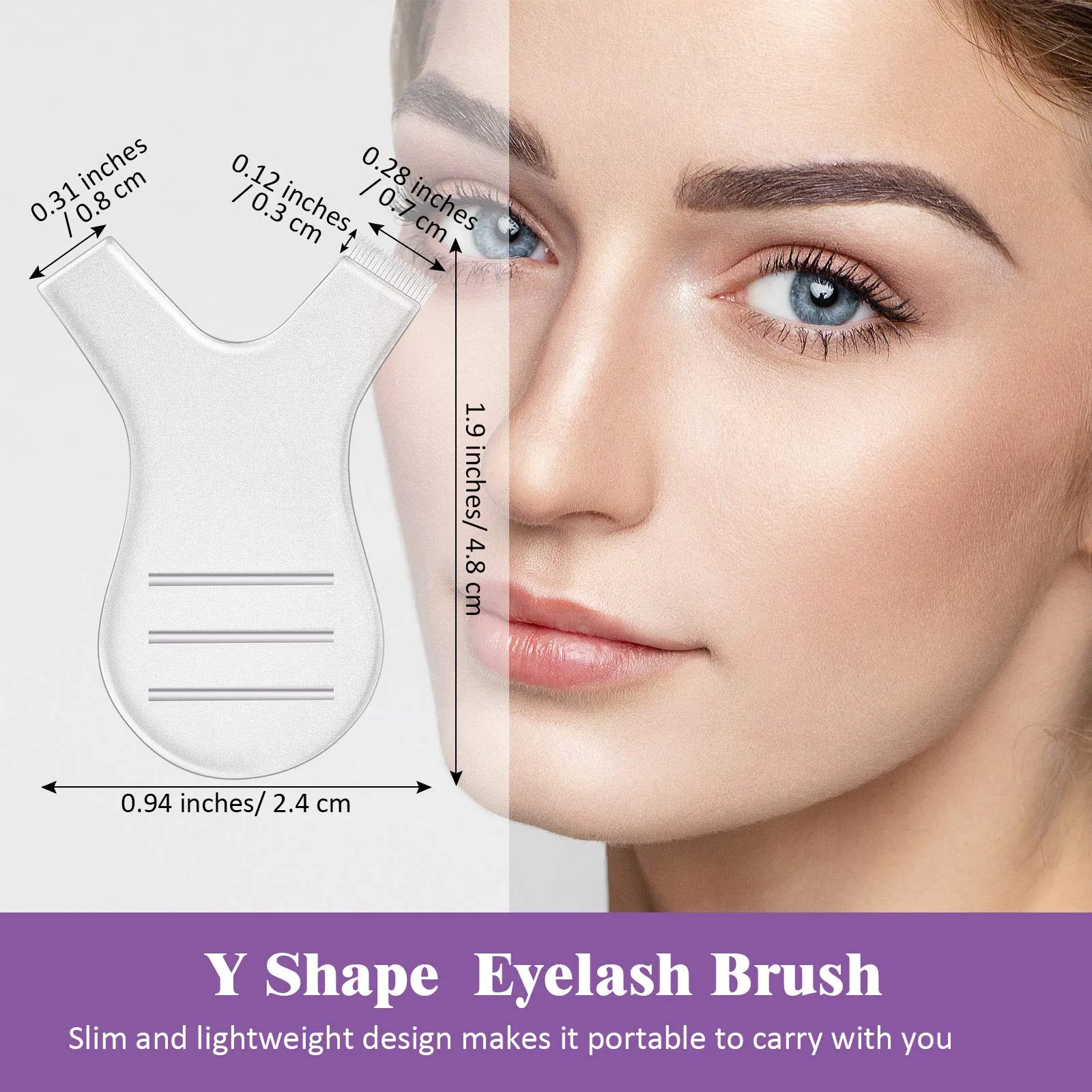 48 Pieces Y Shape Eyelash Brush Eyelash Lift Brush Makeup Beauty Tool for Lash Graft Brush Eyelash Extension Cleanup Supplies