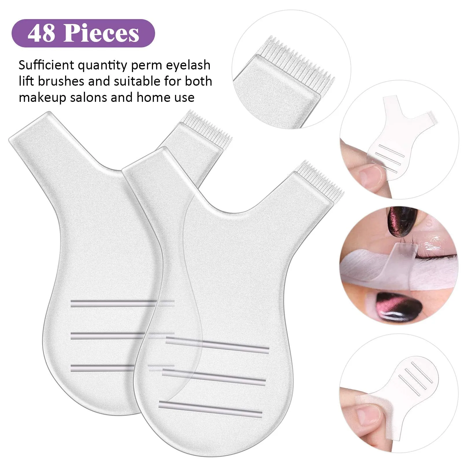 48 Pieces Y Shape Eyelash Brush Eyelash Lift Brush Makeup Beauty Tool for Lash Graft Brush Eyelash Extension Cleanup Supplies