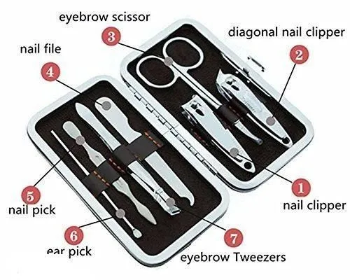 7 Tools Manicure Pedicure Kit With Storage Box