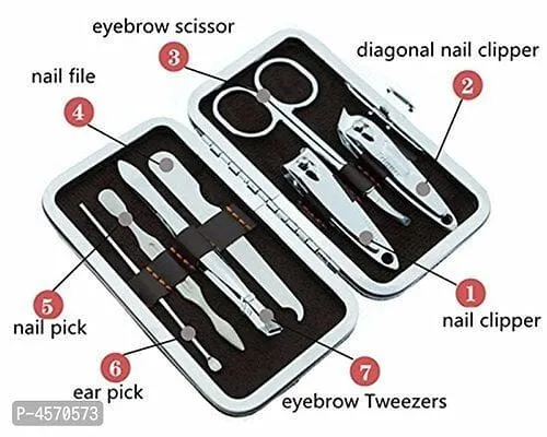 7 tools manicure pedicure kit with storage box