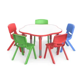 Adjustable Flower Shaped Magnolia Table red 50-70cm