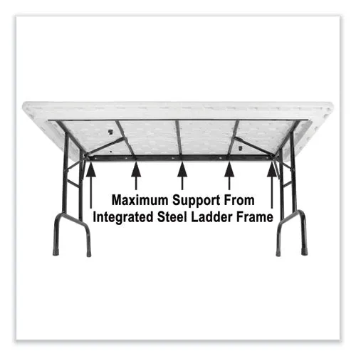Adjustable Folding Tables, Rectangular, 72" X 30" X 22" To 32", Red Top, Black Base, 4/pallet
