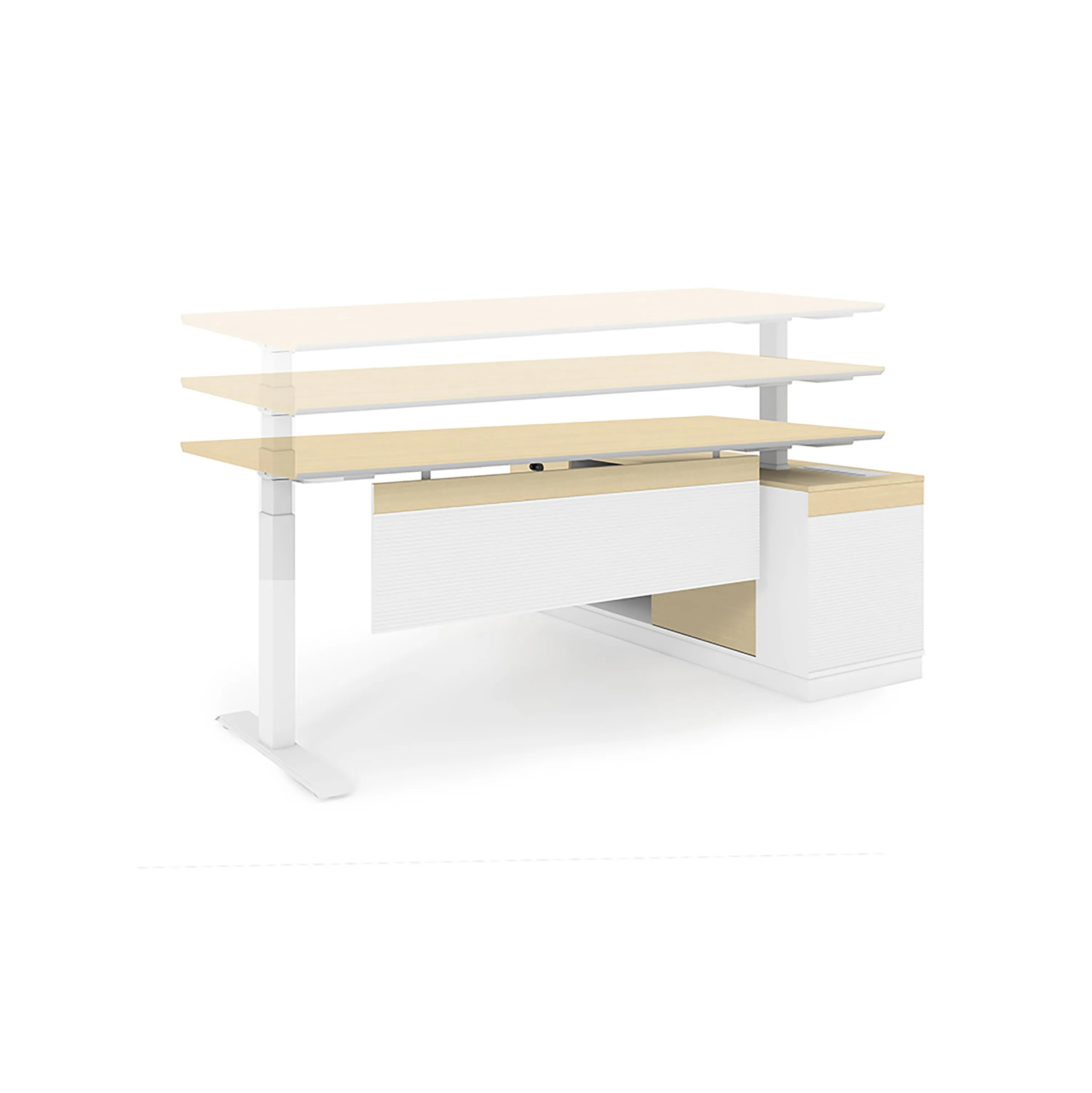 ADJUSTABLE HEIGHT L SHAPE DESK