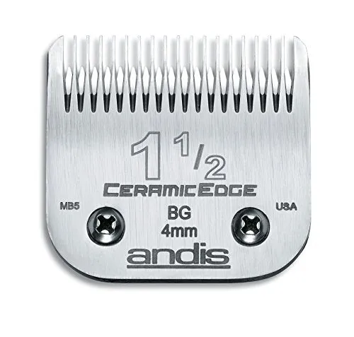 Andis 63015 CeramicEdge Carbon-Infused Steel Clipper Blade, Size 1-1/2, 5/32-Inch Cut Length