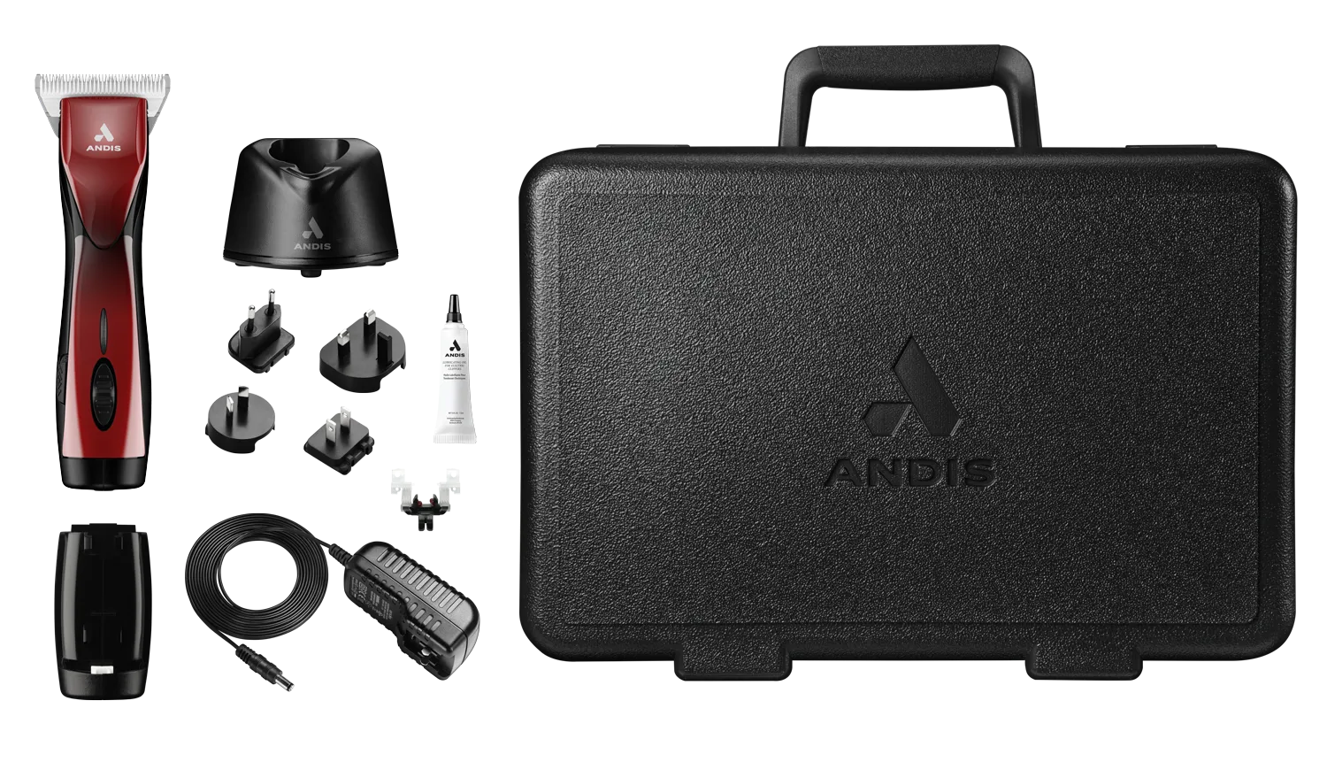 Andis Pulse ZR II Cordless 5 Speed - with 2 Batteries - RED #30 Wide Blade