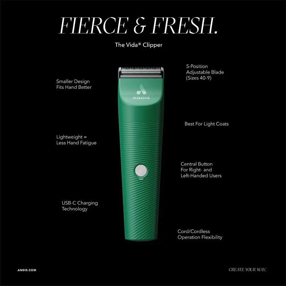 Andis Vida Cordless 5 in 1 Trimmer Clipper - Green