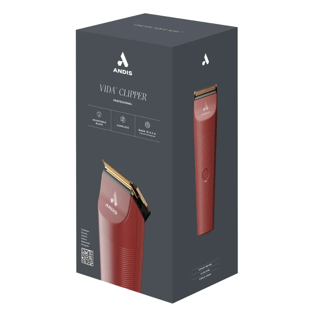 Andis Vida Cordless 5 in 1 Trimmer Clipper - Raspberry
