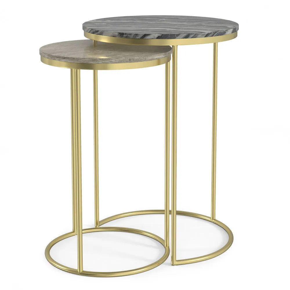 Ashley - 2 Piece Nesting Table - Gold by Couch.com