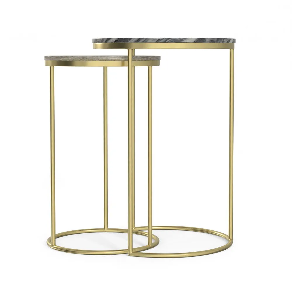 Ashley - 2 Piece Nesting Table - Gold by Couch.com
