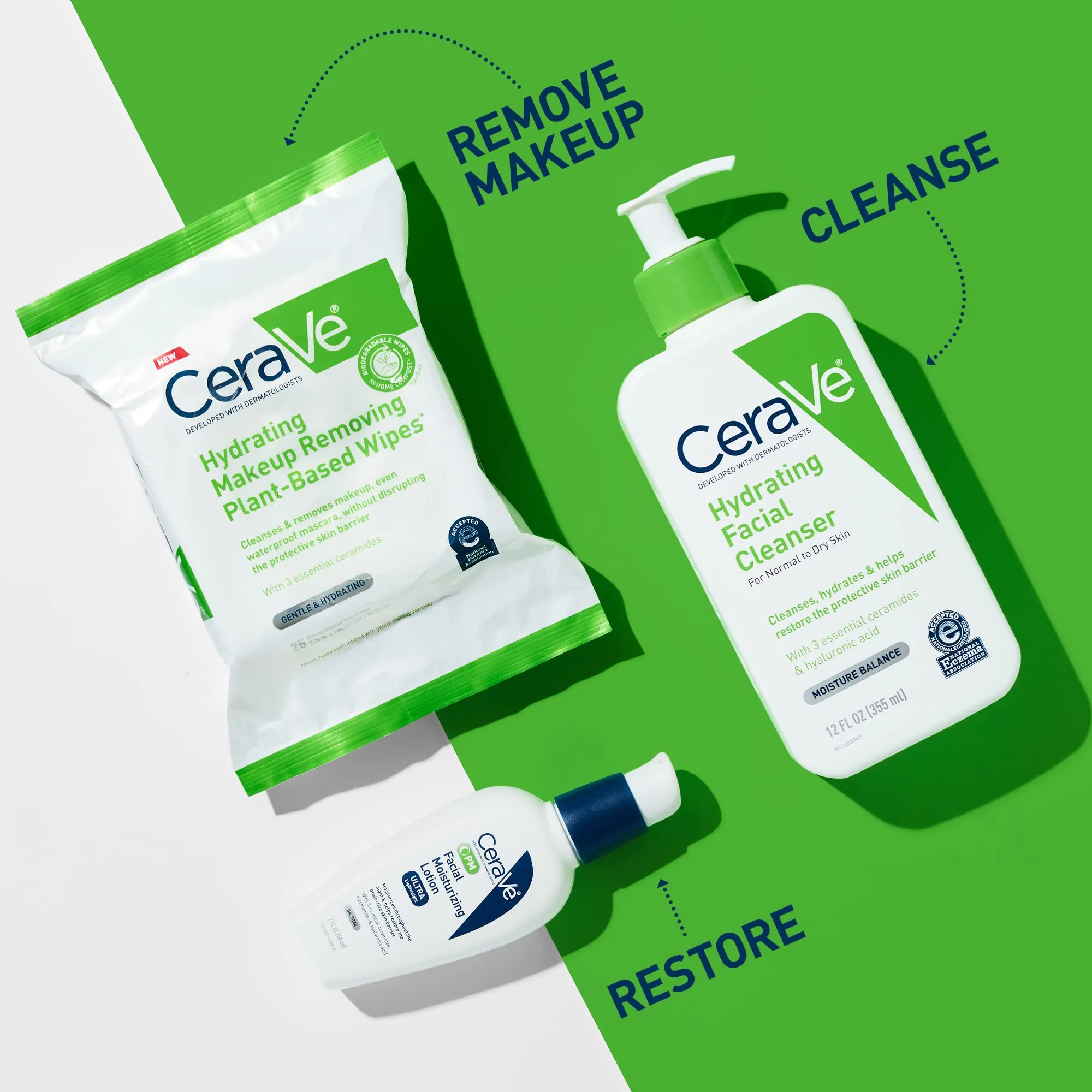 CeraVe Hydrating Facial Cleansing Makeup Remover Wipes| Plant Based Face Wipes| Biodegradable in Home Compost| Face Wash Cloth| Suitable for Sensitive Skin| Fragrance-free Non-comedogenic| 25 Count Fragrance Free