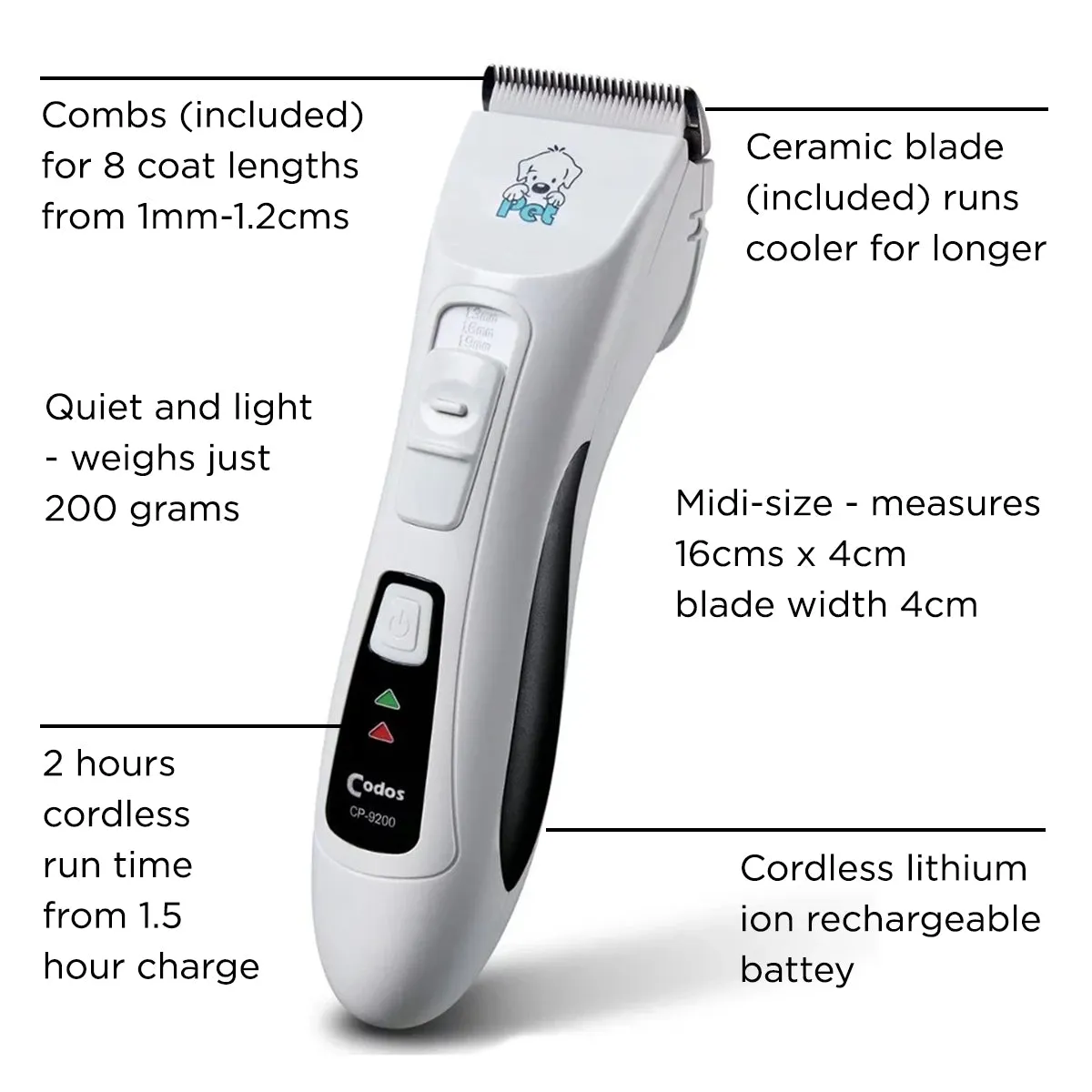 Codos Pet Trimmer - Model CP-9200