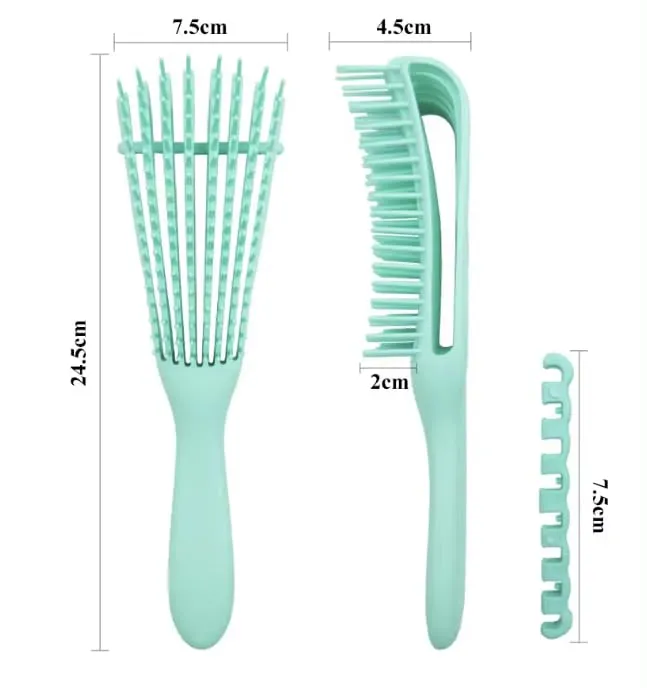 Detangling Hair Brush Adjustable Hair Styling Plastic Curly Hair Brushes (Black)