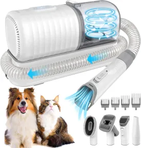 Dog Grooming Kit: 16000Pa Powerful Dog Grooming Vacuum, 99% Pet Hair Suction, Pet Grooming Vacuum with 4 Grooming Tools & 3 Suction Levels, Large Dust Cup & Low Noise Clippers for Dogs & Cats