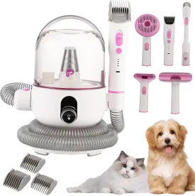 Dog Grooming Kit & Vacuum, 13.4Kpa Suction Power Pet Hair Vacuum for Shedding Grooming with 2L Large Capacity Hair Storage, 5 Proven Grooming Tools & 3 Clippers Guards for Pets