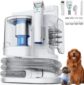 Dog Vacuum for Shedding with Max 3.4L Dust Bin, Indoor Clipper Kit, Hyper-Power but Super Quiet, 4 Professional Grooming Tools