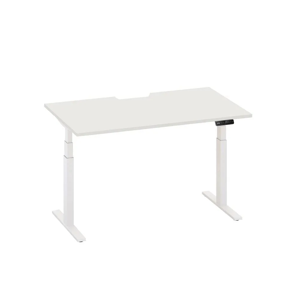 Enhance 1600mm x 800mm Electric Standing Desk – White / White, Height Adjustable