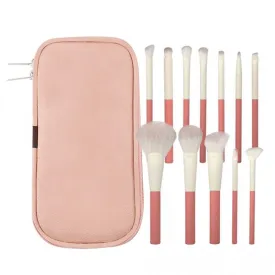 Glamorous Pink 12-Piece Makeup Brush Set for Flawless Beauty