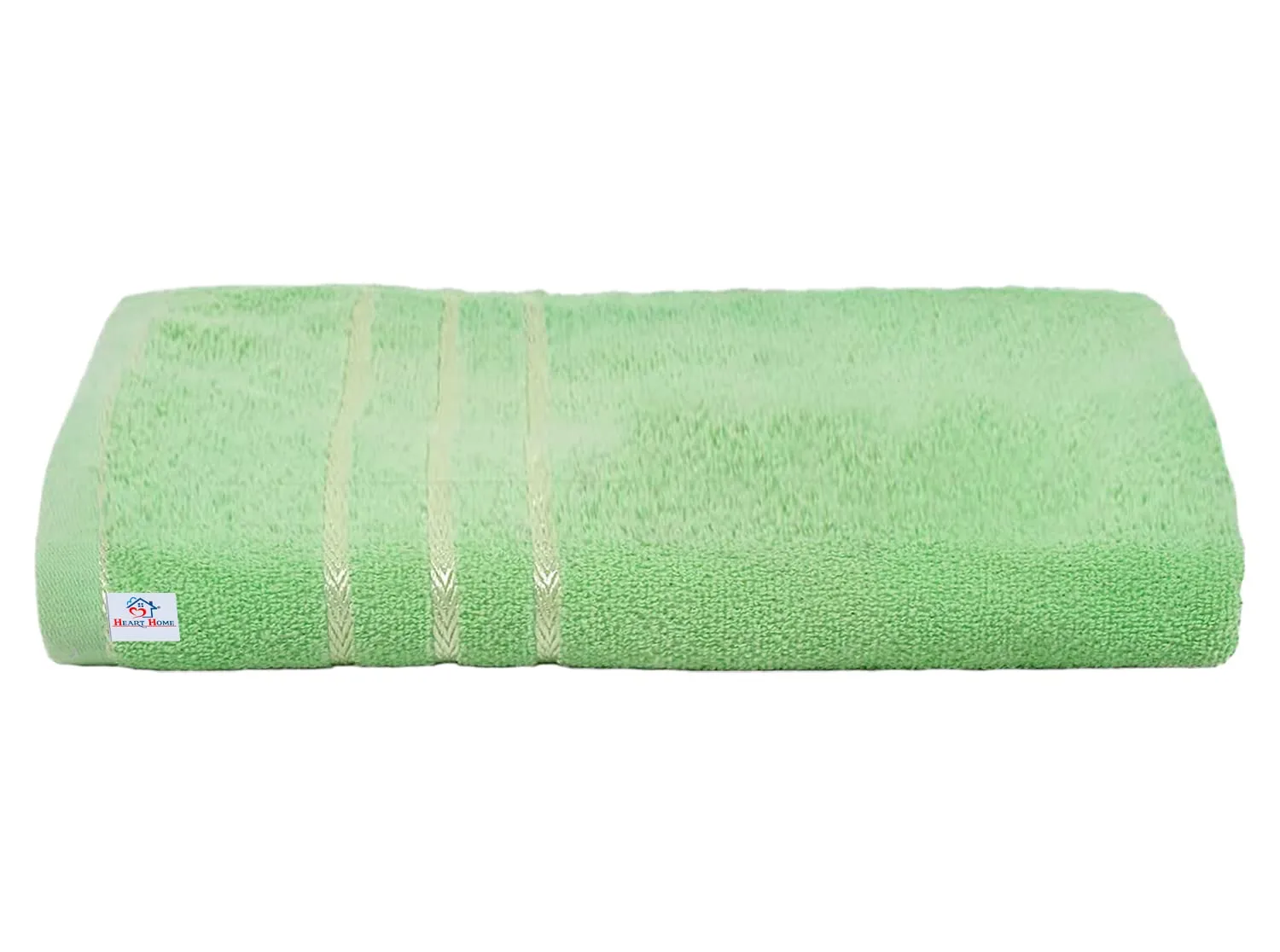 Heart Home Super Soft, Fluffy, Absorbent Cotton Baby, Kids Bath, Face Towel Perfect for Daily Use, 19"x38"- Pack of 4 (Green & Peach)
