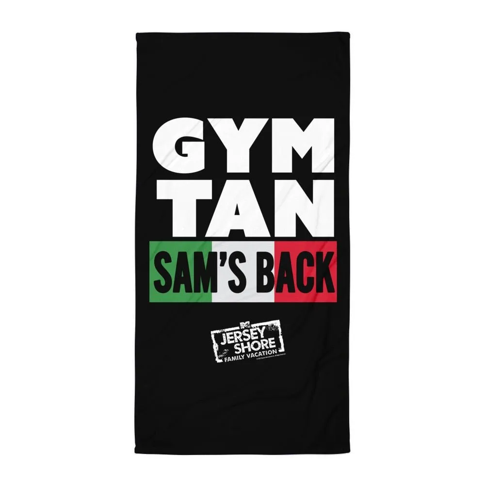 Jersey Shore Family Vacation Gym, Tan, Sam's Back Beach Towel