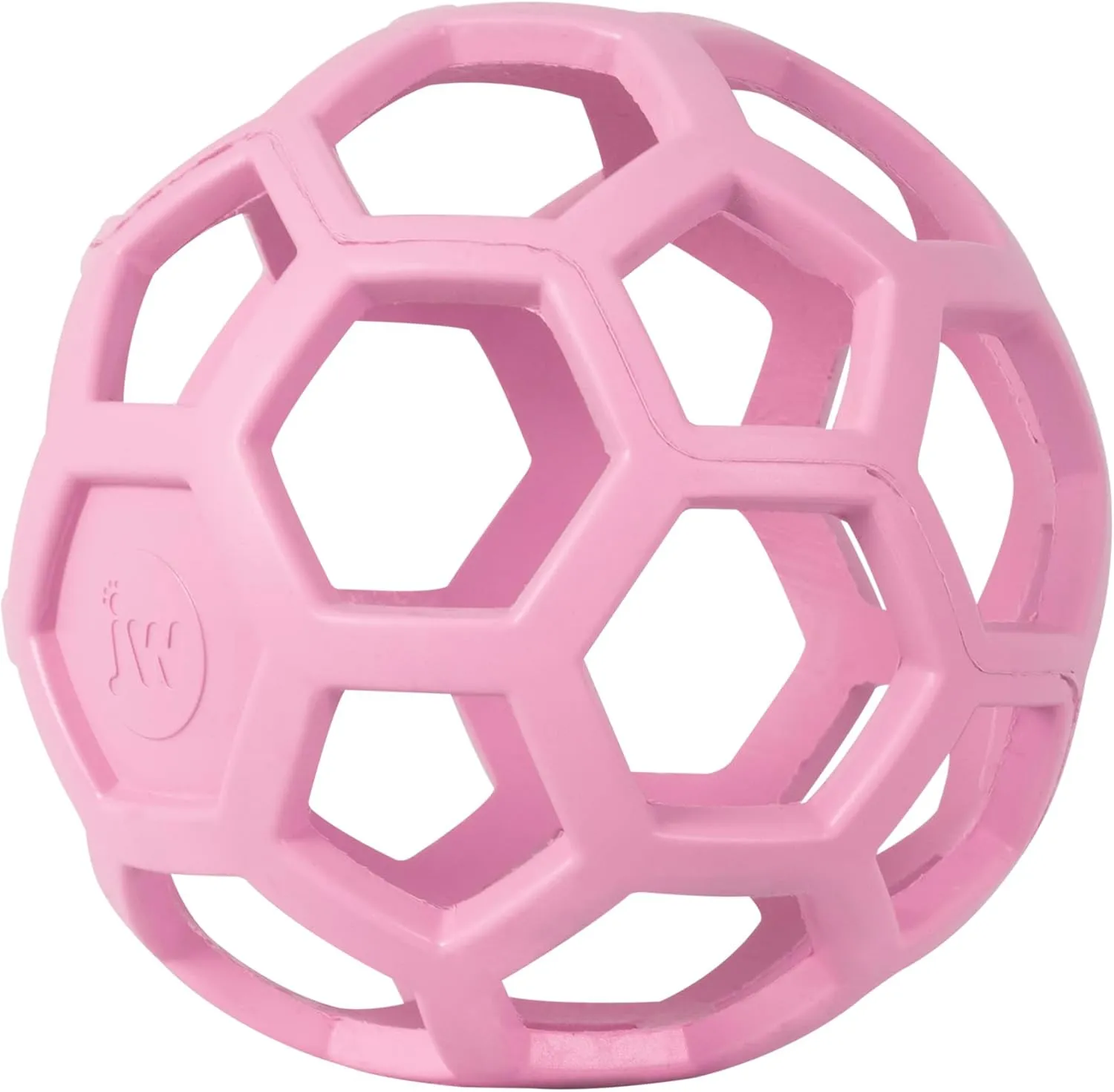 JW Pet HOL-ee Roller, Dog Toy Puzzle Ball, Natural Rubber, Large (5.5 Inch Diameter), Pink