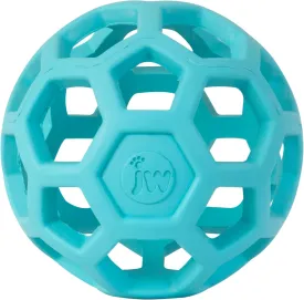 JW Pet HOL-ee Roller, Dog Toy Puzzle Ball, Natural Rubber, Small (3 Inch Diameter), Blue