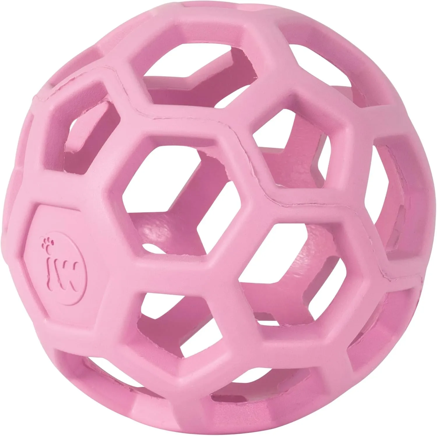 JW Pet HOL-ee Roller, Dog Toy Puzzle Ball, Natural Rubber, Small (3 Inch Diameter), Pink