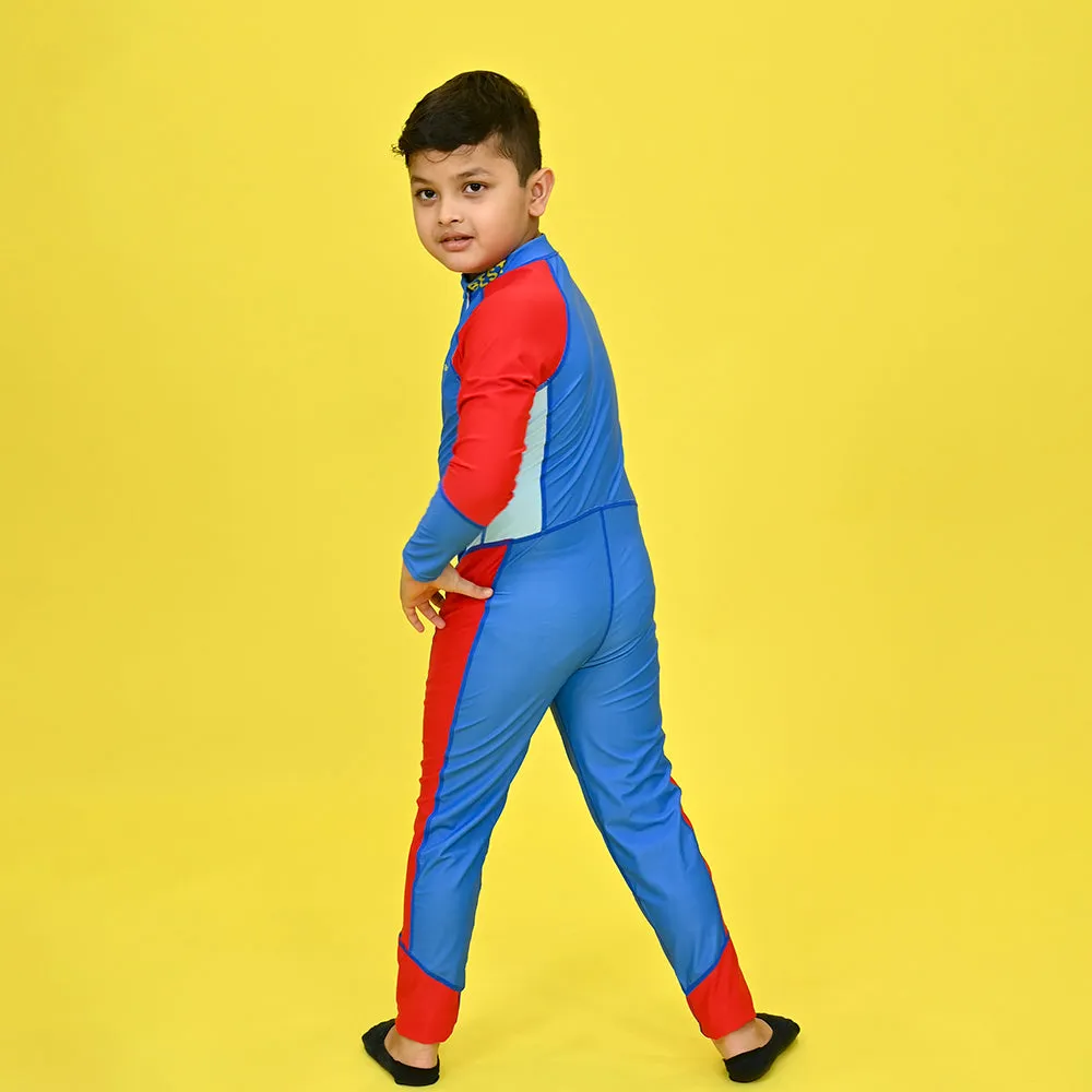 Little Surprise Box,LSB Blue & Red Full Length Swimwear for Teens & Adults with UPF 30 