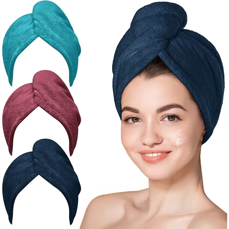 Microfiber Hair Towel, 3 Packs Hair Turbans For Wet Hair, Drying Hair Wrap Towels For Curly Hair Women Anti Frizz