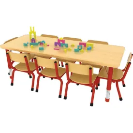 Milan Rectangular Table (8 Seater) - Red