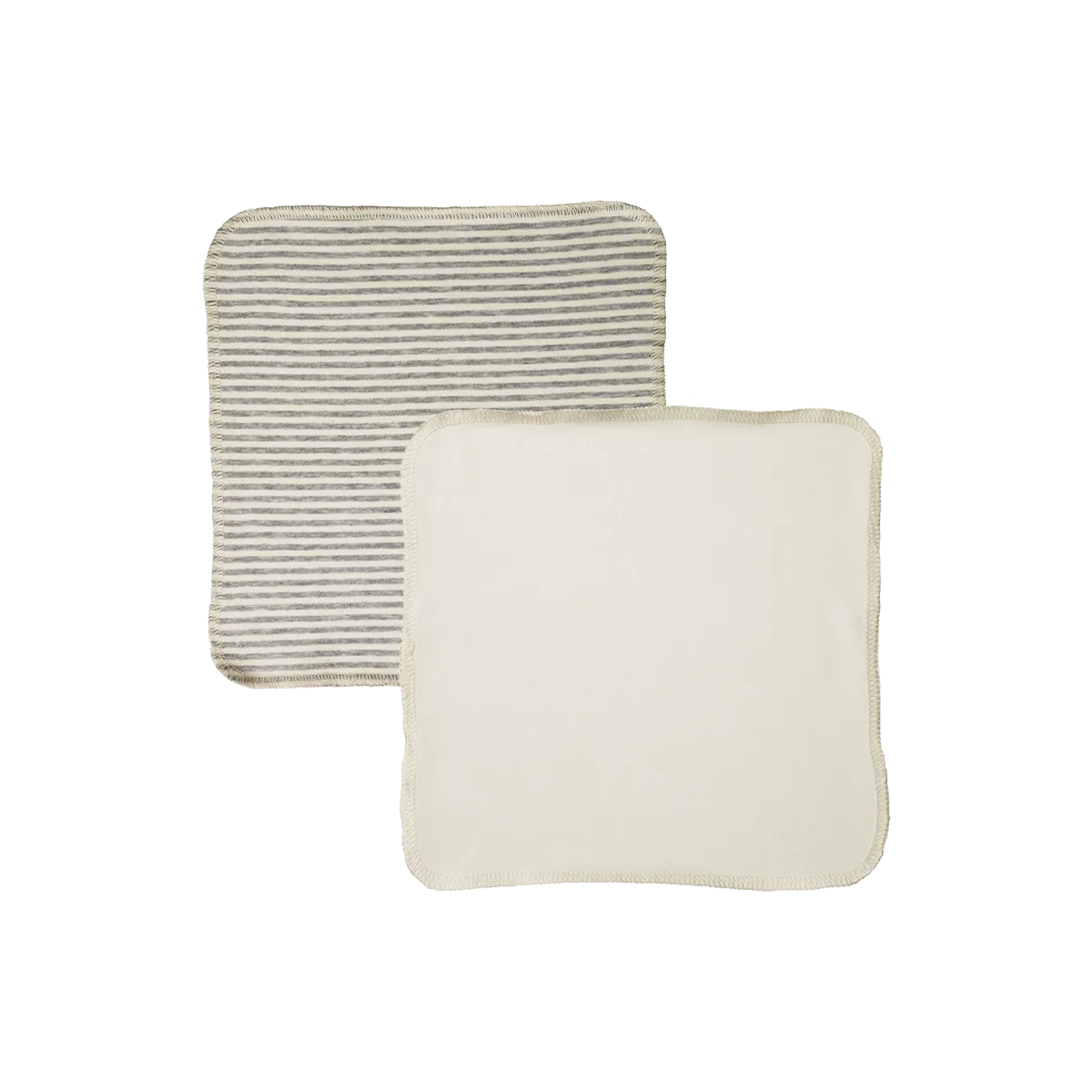 Nature Baby Organic Jersey Face Cloth 10 Pack - Natural/Grey Marl Stripe
