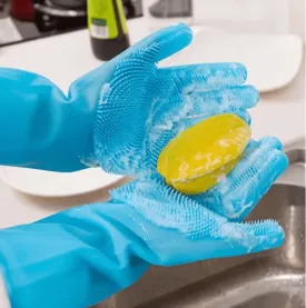 Pet Grooming Cleaning Gloves – Dog & Cat Bathing, Hair Removal & Shampoo Scrubber, Silicone Glove