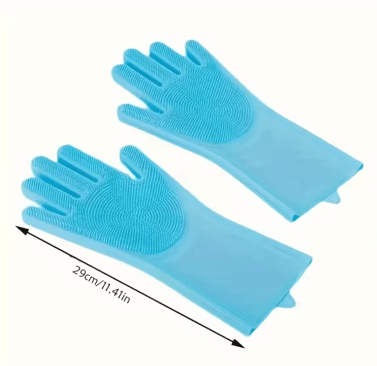 Pet Grooming Cleaning Gloves – Dog & Cat Bathing, Hair Removal & Shampoo Scrubber, Silicone Glove