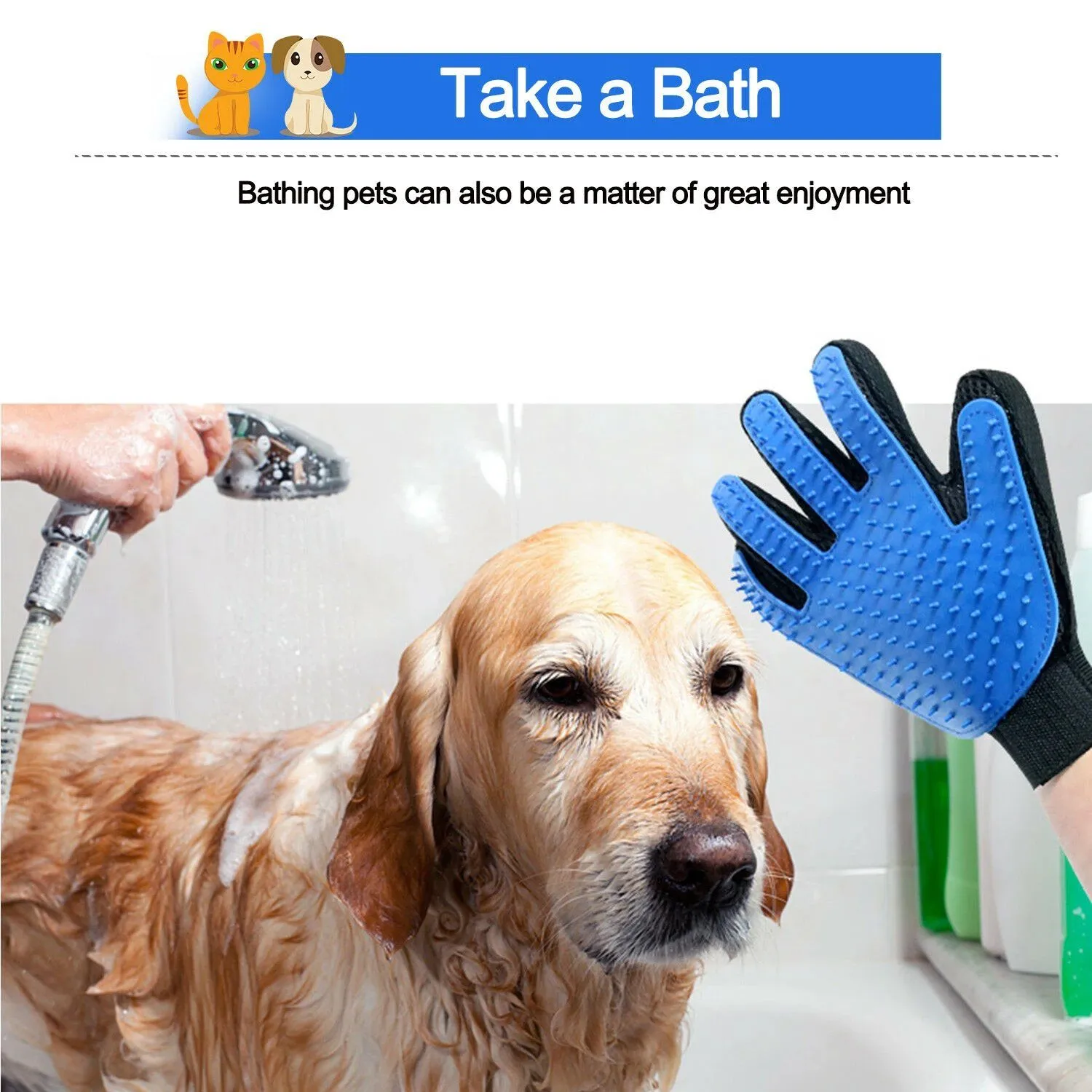 Pet Hair Brush Dog Cat Comb Gloves Grooming Remover Mitt Fur Massage DeShedding