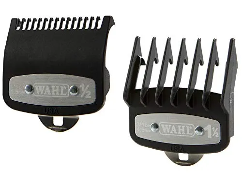 Professional Versatile Premium Cutting Guide Comb with Metal Clip #1/2 & #1 1/2 Combo Set #3354-1100-1000 for All Wahl Clippers/Trimmer