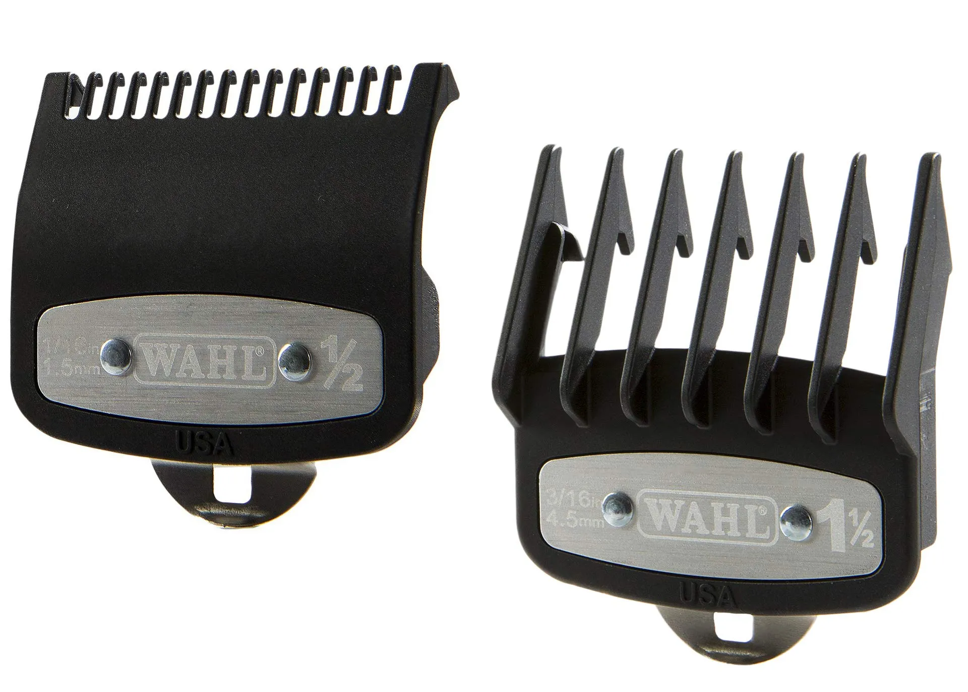 Professional Versatile Premium Cutting Guide Comb with Metal Clip #1/2 & #1 1/2 Combo Set #3354-1100-1000 for All Wahl Clippers/Trimmer