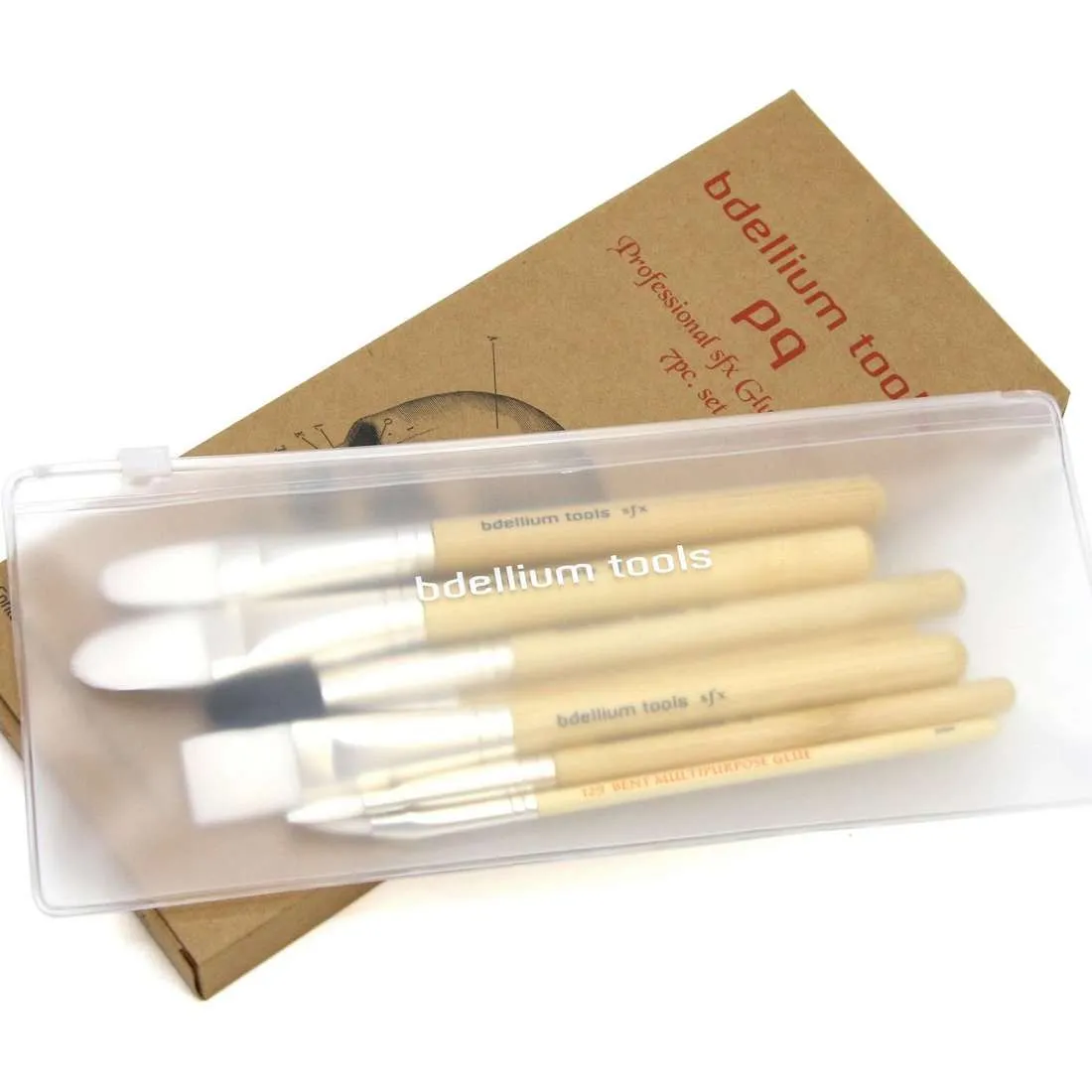 SFX Glue Brush 7pc Set with Ziplock Pouch