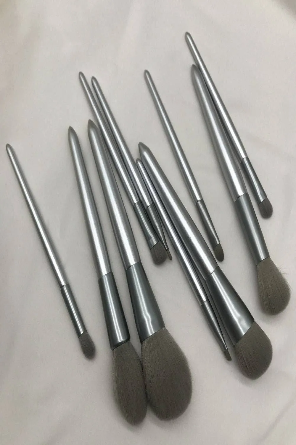 Silver Moonlight Makeup Brush Set -10 Pcs