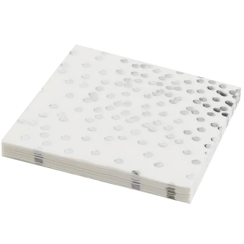 Silver Polka Dot Disposable Paper Towels 12ct