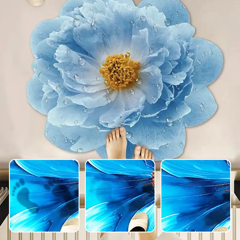 Strong Water-Absorbent Floral Diatomaceous Earth Floor Mat