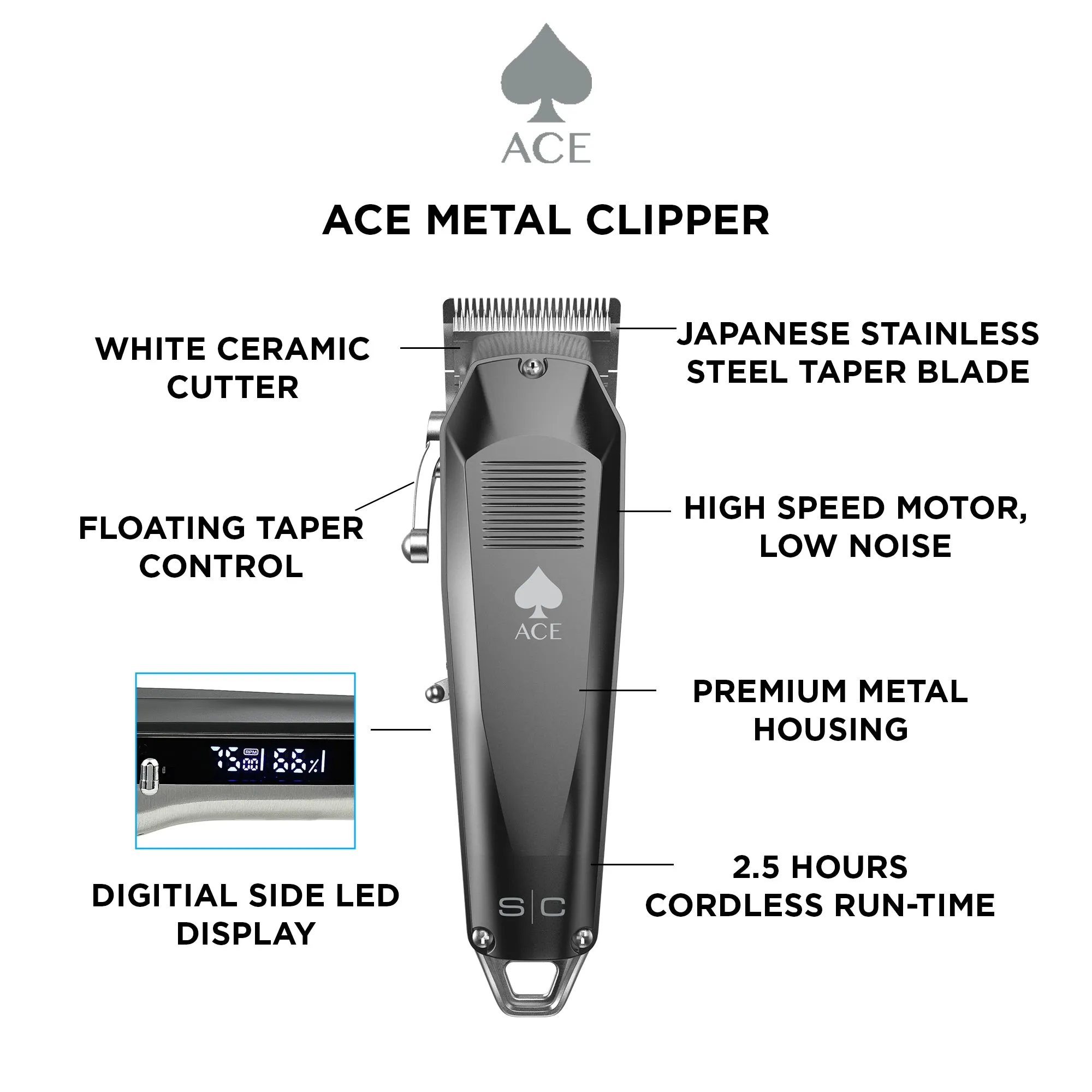 StyleCraft Ace Metal Edition Clipper   FREE S|C Ace Trimmer