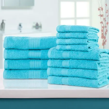 Superior Eco-friendly 100% Cotton,Ultra Absorbent 12-Piece Towel Set