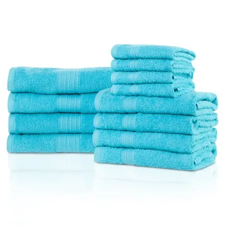 Superior Eco-friendly 100% Cotton,Ultra Absorbent 12-Piece Towel Set