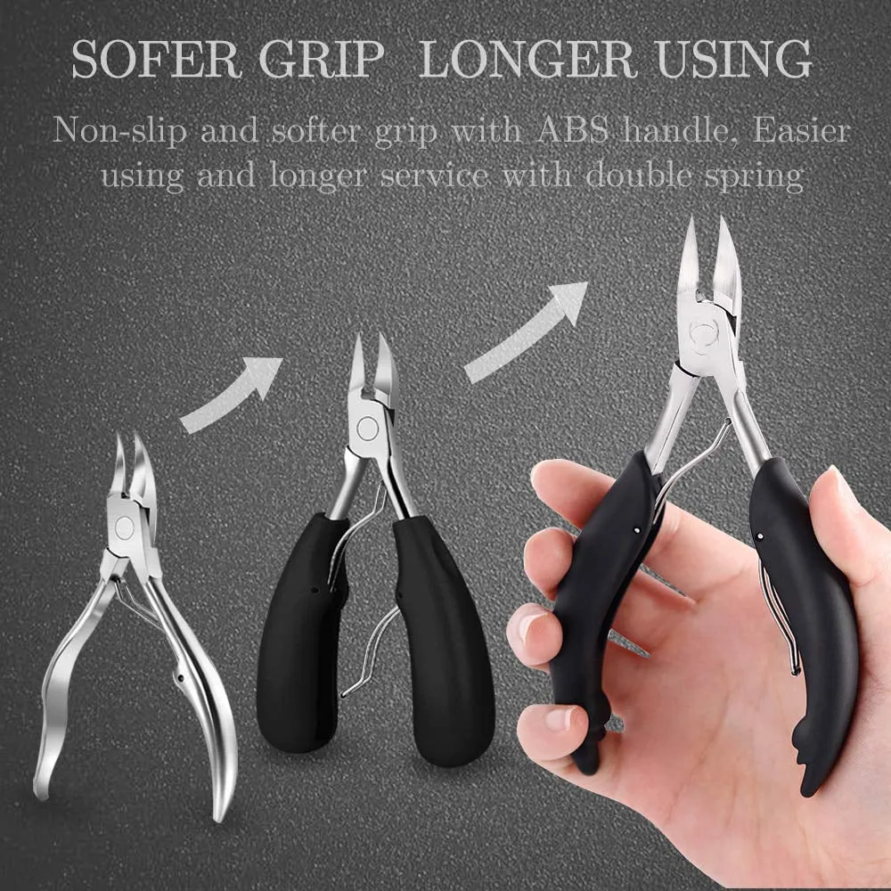 Toenail Clippers for Thick Toenails Heavy Duty Easy Grip Rubber Handle Style Toenail Clipper Ingrown Toenail Tool for Men, Seniors, Adults