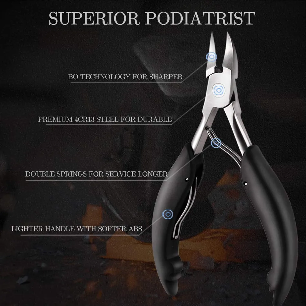 Toenail Clippers for Thick Toenails Heavy Duty Easy Grip Rubber Handle Style Toenail Clipper Ingrown Toenail Tool for Men, Seniors, Adults